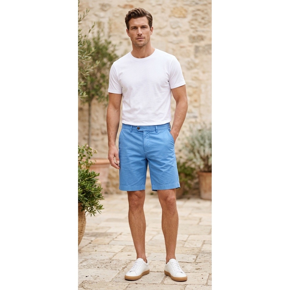 French Connection Chino Shorts Mens 28 Blue Preppy Classic Minimalist